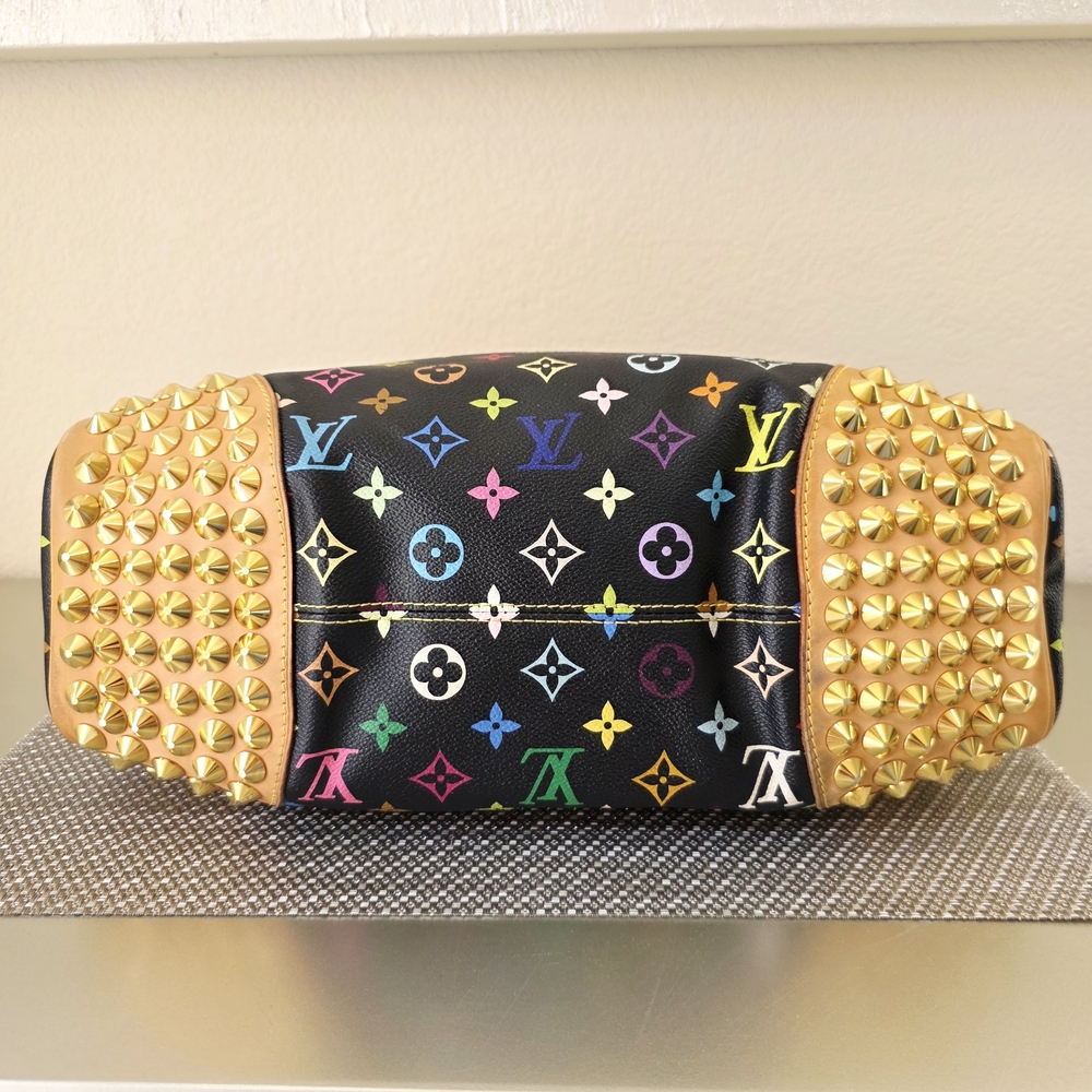 RARE Authentic Louis Vuitton Black Monogram Multicolor Chrissie MM Shoulder Bag - Picture 5 of 16